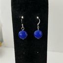 Boutique Royal blue round shell earrings Photo 0