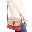 American Eagle Y2k  Coral & White Lace Canvas Cross Body Bag Photo 0