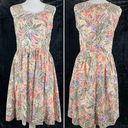 Handmade Vintage Dress  Size Medium Fit & Flare Floral Knee Length Tank Zip Back Photo 1