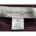 Treasure & Bond  Curved Hem Long Sleeve Burgundy Gray Ombre T-Shirt Womens Sz XS Photo 1