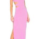 Halston Heritage  Pink Cut Out High Neck Tie Back Maxi Dress Gown Size 8 Photo 0