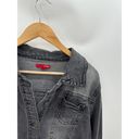 Bongo  Black Washed Out Crop Denim Button Down Jacket Women Size XL Photo 3