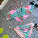 No Bo Nwt  Patchwork Daisy Hanky Swimwear bikini set top medium bottom Large pool Photo 1