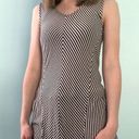 The Moon Half Black & White Striped Sleeveless Knit Blouse Photo 0