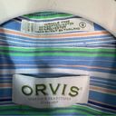 Orvis  Blue & Green Striped Button Up Shirt Top Long Sleeve Ladies Women's Size 8 Photo 3