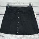 Brandy Melville  Pacsun NWT 27/4 Black Denim Snap Button Front A-Line Jean Skirt Photo 0