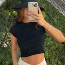 Brandy Melville Brandy black lettuce crop top Photo 0