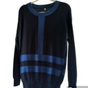 W By Worth  Navy Striped Cotton Sweater Photo 0