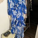 Alexis NWT  for Target Floral Tie Front High Low Dress blue ruffle Photo 4