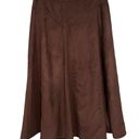 Coldwater Creek NWT,  Crinkle Faux Chamois Brown A line Skirt Photo 2