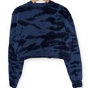 Apparis Women’s Size XS Blue Black Tie Dye Cropped Cotton Long Sleeve Sweatshirt Photo 0