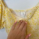 Yellow Mini Dress With Small White Flowers Photo 3