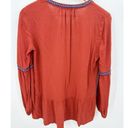 Ro & De  Women Burnt Orange Long Sleeve Peasant Boho Blouse Shirt Size Small Photo 1