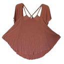 Free People Boho Flowy Rust Summer Strappy Short Sleeve Tee Shirt XS Photo 0