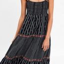 ZARA Bead and Embroidered Strappy Tiered Midi Dress Black Size S Photo 0