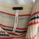 Free People  Orange Gray Stripe Sailor Knit Crochet Tank in Cream Size Small Photo 2