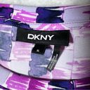 DKNY  Pink Abstract Front Twist Knot Short Sleeve Blouse Photo 6