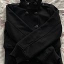 Guess  Jeans black wool blend lined double breasted jacket coat, size M preppy Photo 10