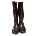 Polo Ralph Lauren Knee-High Rubber Wellies Rainboots Black Red Women, Size 6.5 Photo 1