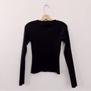 Oak + Fort  Square Neck Sweater Top Ribbed Black Photo 2