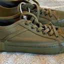 All Saints Jackie Ghost Olive Green Low Top Lace Up Canvas Sneakers Size 7 Photo 3