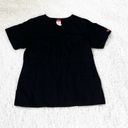 Dickies  womens faux wrap v neck black scrub top pockets stretch short sleeve s Photo 1