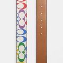 Coach NWT  Roller Buckle Cut To Size Reversible Belt In Rainbow Signature Canvas Photo 1