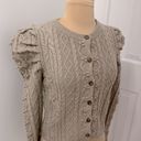 Something Navy  Charlie Cableknit Puff Sleeve Cardigan Photo 4