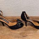 Juicy Couture  black velvet peep toe heels 8.5 Photo 5