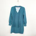 Boden USA Boden Navy and Green Paisley Tie Neck Dress Photo 1