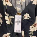 American Eagle AE Black Floral Long-Sleeve Ring-Front Mini Dress Photo 5