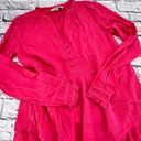 Loft  Maxi Dress Women's Size XS Pink Long Sleeve Ruffle Neck Tiered Summer Photo 5