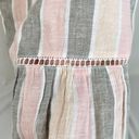 Caslon New  Cabana Stripe Linen Blend Lattice Trim Tiered Maxi Dress Size Medium Photo 9