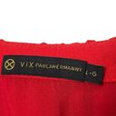 Vix Paula Hermanny  Cyndi Crinkled Voile Midi Wrap Dress Red Womens Size L Photo 13