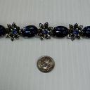 Vintage Blue  Rhinestone Floral Choker Necklace Photo 10