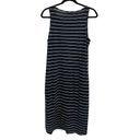 Vince  100% Linen Tank Dress in Navy Blue with White Stripes - Size L Photo 3