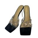 Black Diamond LuxeModa Secret  Butterfly Square Peep Toe Heel Clear Pump Mule siz Photo 3