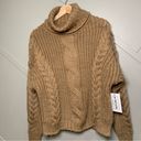 FOR THE REPUBLIC  Brown Chunky Cable Knit Turtleneck Sweater Size Large Photo 3