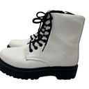 Qupid White Black Combat Boots Size 39 US size 8 Photo 1