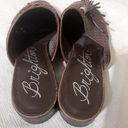 Brighton  Mules Shoes IDOL Brown Leather Tasseled Slip On Slides 7.5 M Woven Photo 4