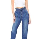 Wax Jean High Rise Paperbag Mom Denim Pants Jeans Photo 0