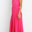 Petal and Pup  Dominique Hot Pink Satin Pleated Maxi Dress 4 Photo 6