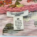 Westbound Plus Size  Woman Dolman Sleeve Pullover Blouse Pink Floral Size 2X EUC Photo 5