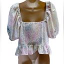 Free The Roses  EMBROIDERED TIE-DYE SMOCKED TOP Photo 11