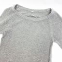 Lululemon  Cabin Yogi Long Sleeve Heathered Medium Grey Ribbed Cashmere Sweater Photo 6