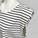 J.Crew New  Padded Shoulder Striped Muscle Tee BY400 Ivory Navy Size Medium Photo 10