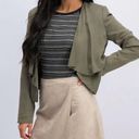 BCBG MAXAZRIA Ania Dusty Olive Moto Blazer Jacket Sz M Photo 0