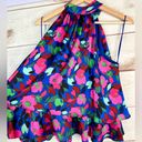 Sugar Lips  Vivi Berry Floral Print Halter Neck Satin Blouse NEW Size XS Photo 8