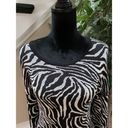 Est. 1946  Womens Black Animal Print Cotton Round Neck Long Sleeve Sweater Large Photo 2