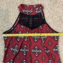 Xhilaration Red High Neck Geometric Print Dress Size Medium Photo 7